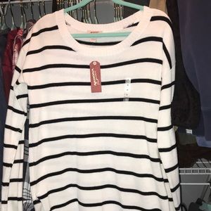 black and white striped sweater